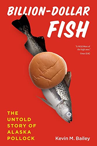 Book cover: fish with a burger for a head on a red background.