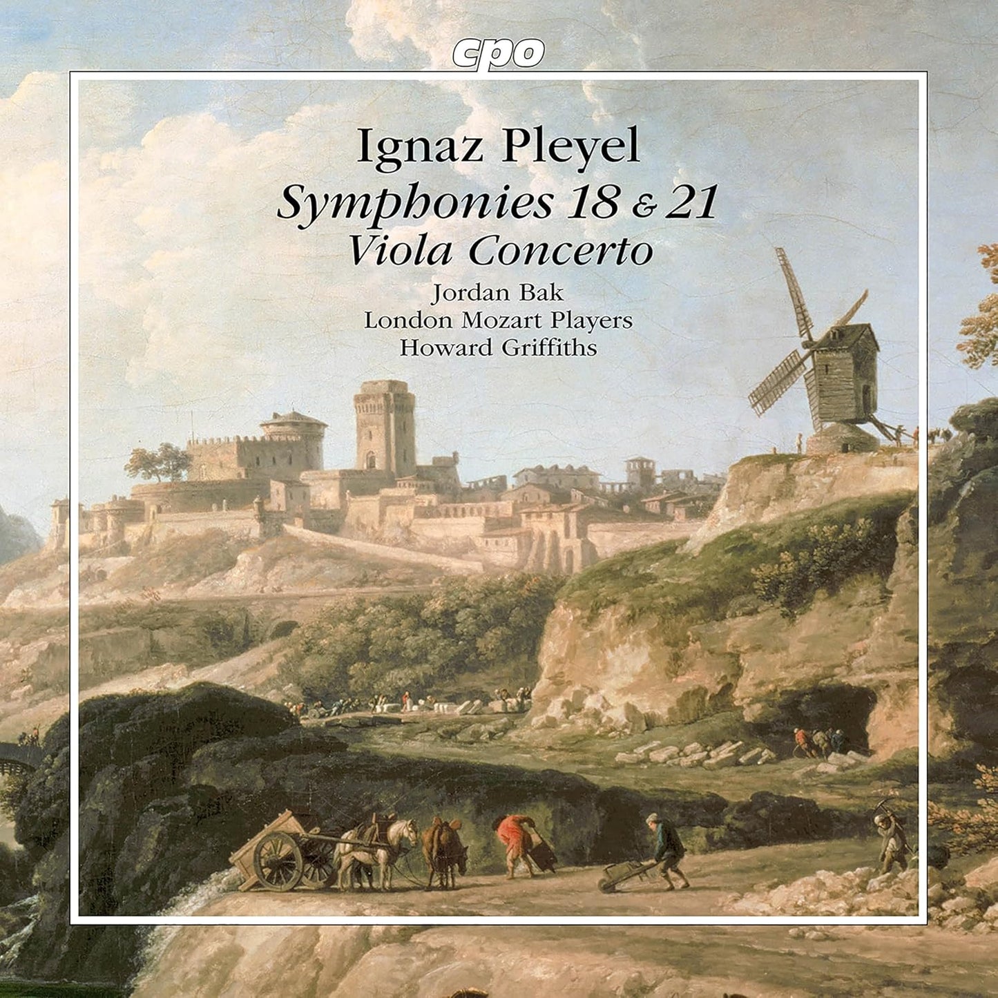 CD cover: landscape painting with a town, windmill, and figures.