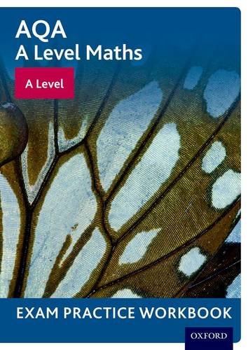 AQA A Level Maths exam practice workbook cover with butterfly wing detail.