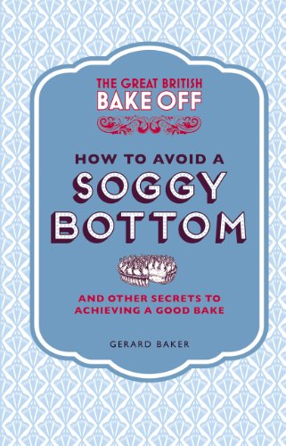 Book cover for “The Great British Bake Off” with blue and white design.