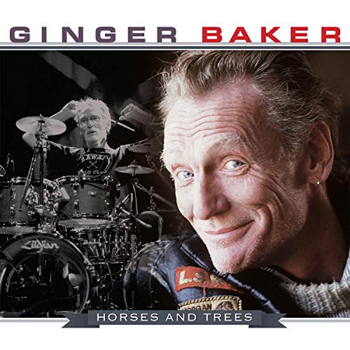 Ginger Baker album cover featuring a portrait and drumming image.