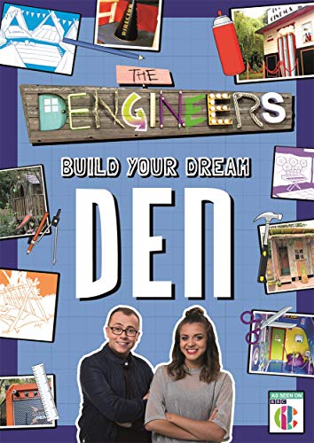 “Dengineers” book cover featuring two presenters and den-building imagery.