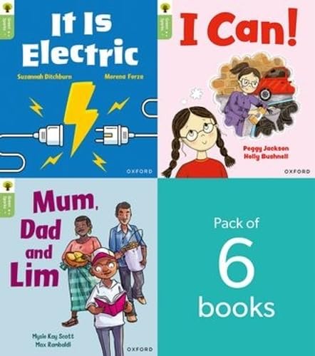 Four colorful children’s book covers from Oxford Reading Tree Green Sparks series.