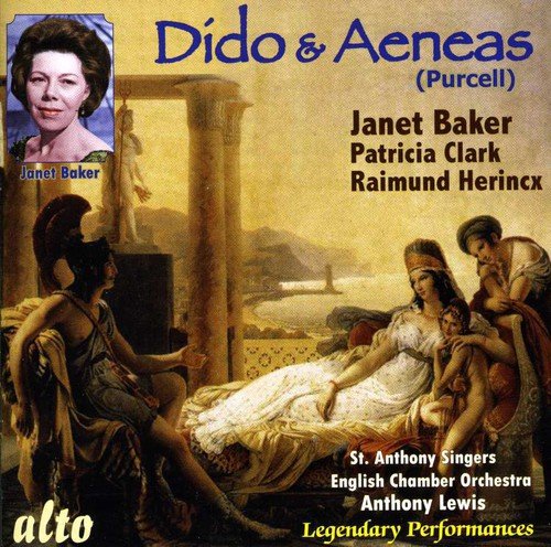CD cover for Purcell's Dido & Aeneas featuring a classical painting and Janet Baker.