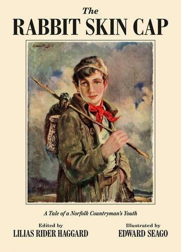 Book cover depicting a young boy with a rabbit skin cap and walking stick.