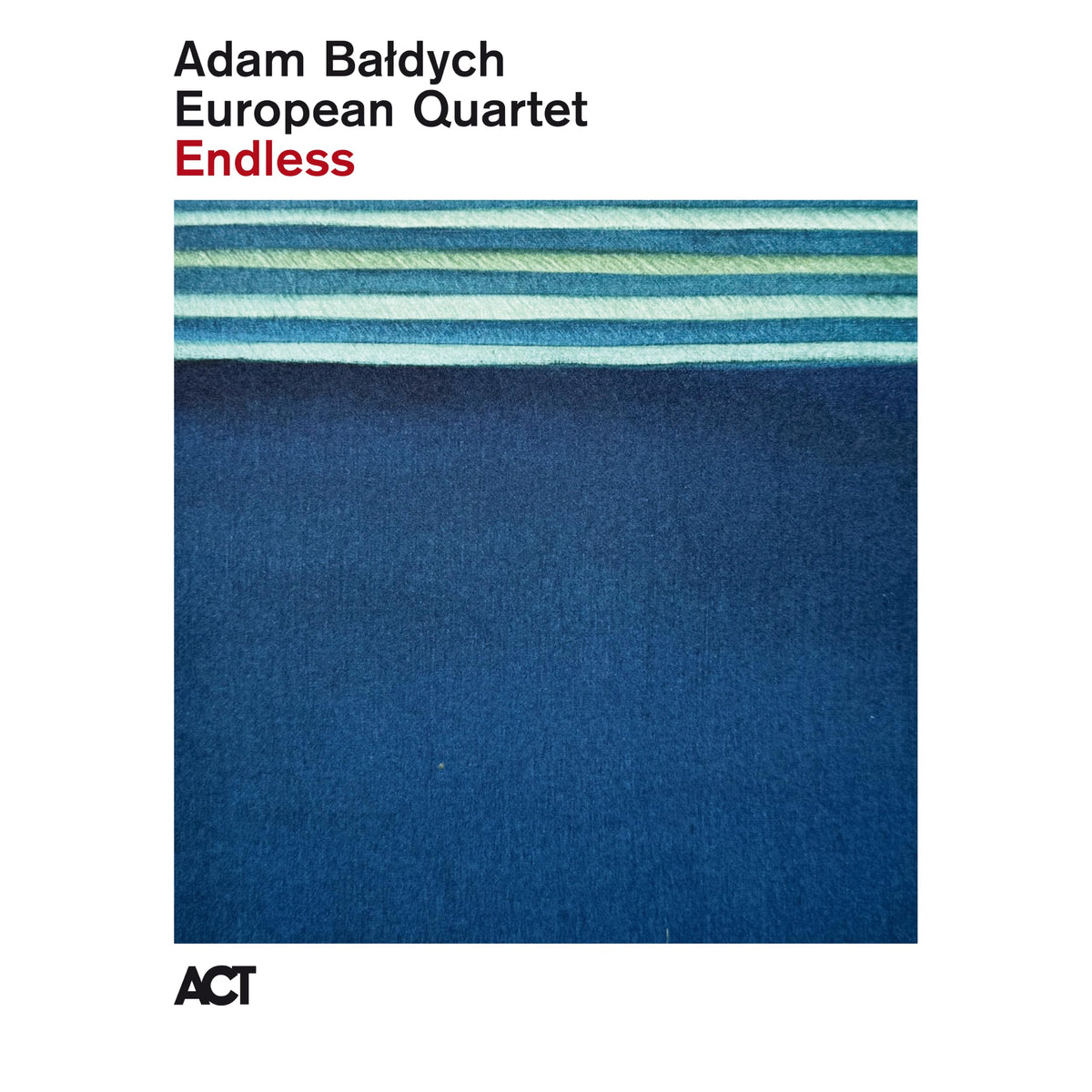 CD cover for Adam Baldych’s “Endless” with blue and striped design.