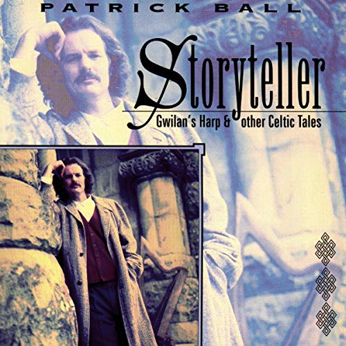 CD cover for Patrick Ball’s “Storyteller” featuring a portrait and Celtic design.