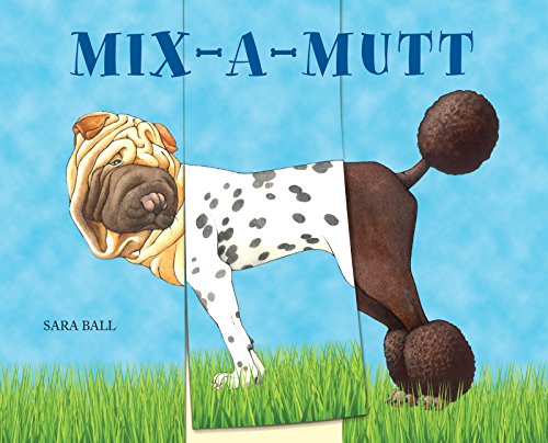 Children’s book cover featuring a patchwork dog against a blue sky.