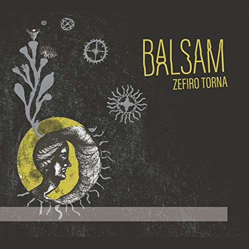 CD cover for Balsam album with a profile in a crescent moon.