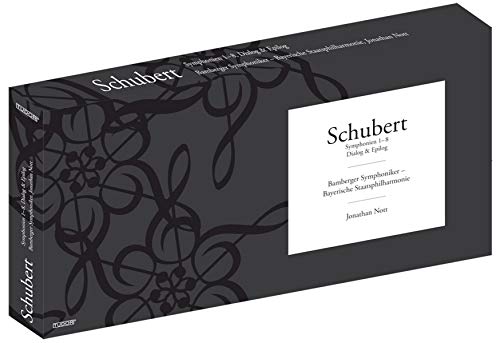 Black CD box set featuring swirling designs and the name "Schubert" in white text.