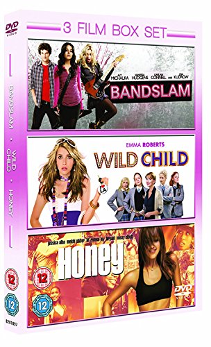 DVD box set with covers for "Bandslam," "Wild Child," and "Honey" films.