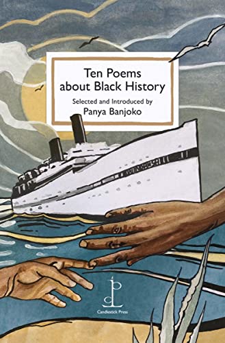 Book cover: “Ten Poems about Black History” with ship and hands illustration.