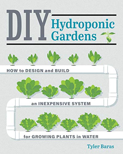 Book cover with green plants and hydroponic system illustration.