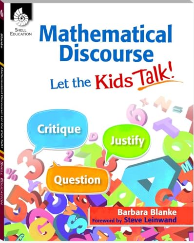 Book cover: “Mathematical Discourse” with colorful speech bubbles and numbers.