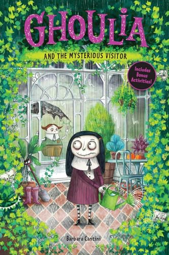 Book cover: Ghoulia, a girl with dark hair, stands in a lush garden.