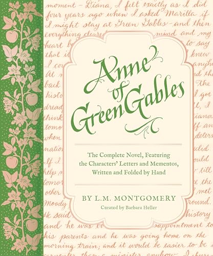 Book cover for "Anne of Green Gables" with floral border and script title.