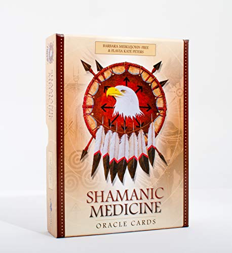 Box of “Shamanic Medicine Oracle Cards” with eagle and dreamcatcher design.