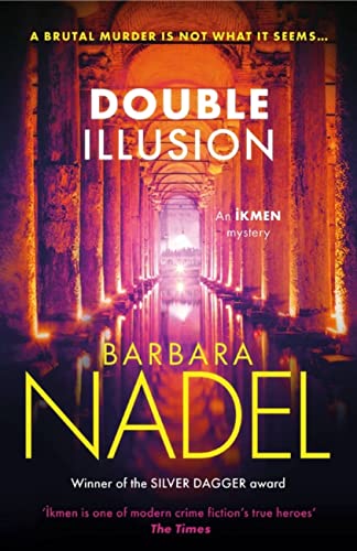 Book cover: "Double Illusion" by Barbara Nadel, featuring a long hallway.
