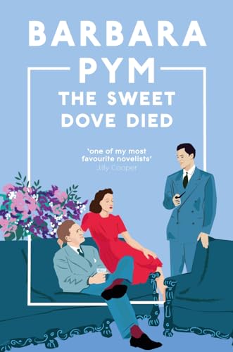 Book cover illustration featuring a woman in a red dress with two men.