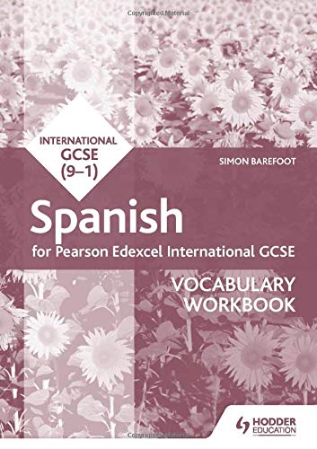 Spanish vocabulary workbook for Pearson Edexcel International GCSE, floral cover.