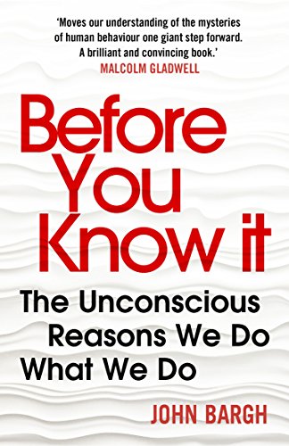 Book cover: "Before You Know It" by John Bargh, with red text on white.