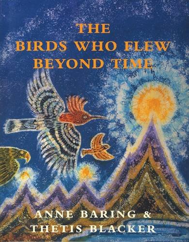 Book cover with illustrated birds flying over mountains and sun.