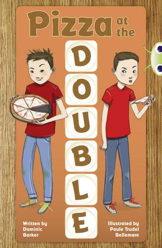 Book cover: two boys with pizzas, title “Pizza at the Double”.