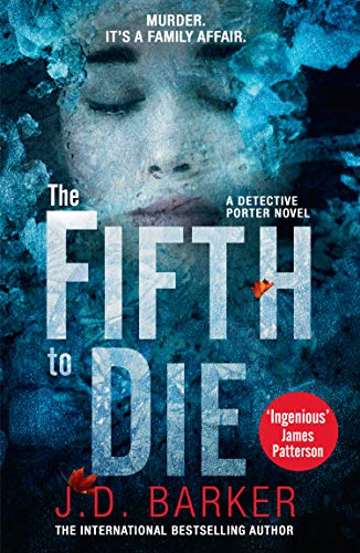 Book cover showing a submerged face with large white text, The Fifth to Die.