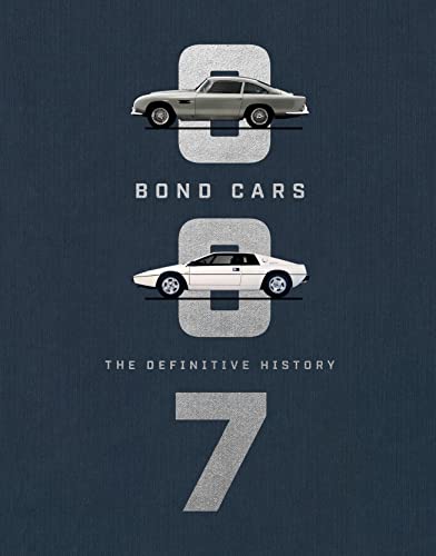 Book cover featuring two silver James Bond cars, Aston Martin and Lotus.