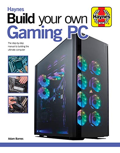 Book cover titled Build Your Own Gaming PC featuring a computer with RGB lighting.