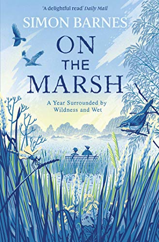 Book cover depicting a marsh landscape with birds and distant figures.