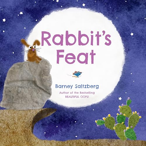 Book cover: rabbit on a rock under a full moon, desert landscape.