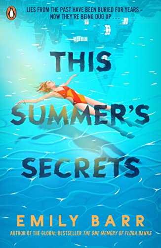 Book cover: woman swimming underwater with distorted reflections and text.