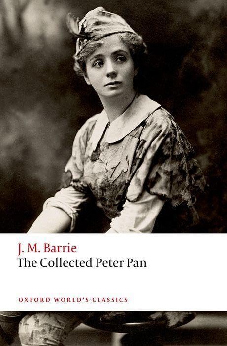 Book cover showing a vintage sepia portrait of a person dressed as Peter Pan.