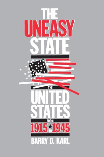 Book cover: "The Uneasy State" with abstract American flag imagery.