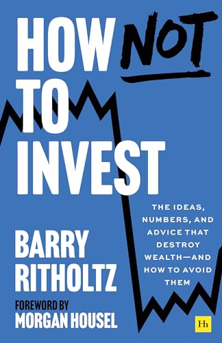 Book cover: "How Not to Invest" with jagged line graphic, blue background.