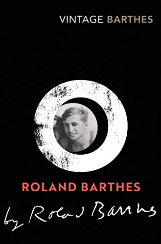 Black book cover with a circular portrait of Roland Barthes.