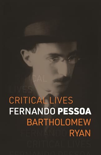Book cover with a portrait of Fernando Pessoa in a hat and glasses.