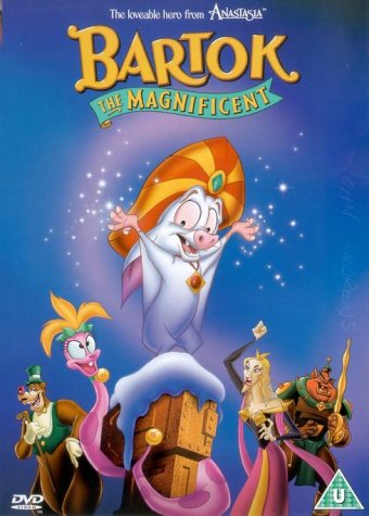 DVD cover for "Bartok The Magnificent" featuring a white bat and friends.
