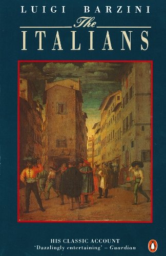 Book cover for "The Italians" featuring a historical street scene.