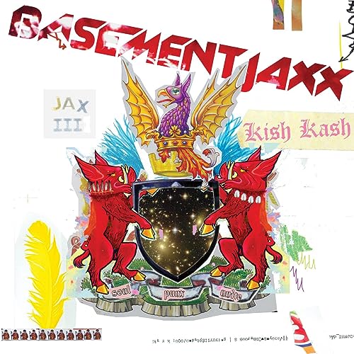 Basement Jaxx “Kish Kash” vinyl album cover with heraldic imagery.