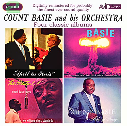 CD cover for Count Basie’s four classic albums, featuring portraits and imagery.