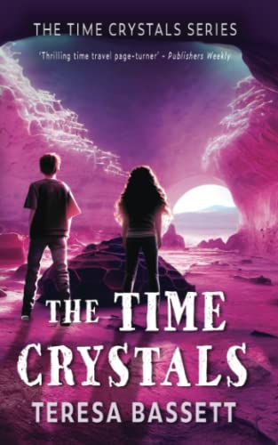 Book cover: two figures view a glowing landscape through a cave opening.