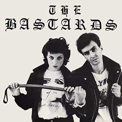 Black and white album cover featuring two people and a whip.