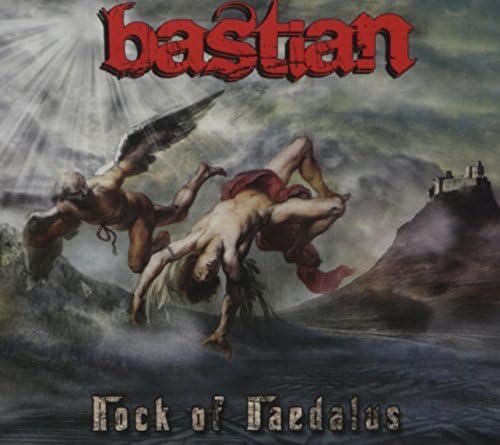 CD cover art: falling figures, wings, castle, and stormy seascape.