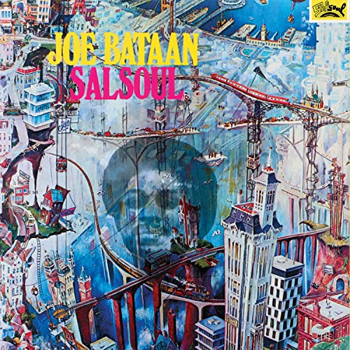 Joe Bataan’s “Salsoul” album cover: surreal cityscape painting.