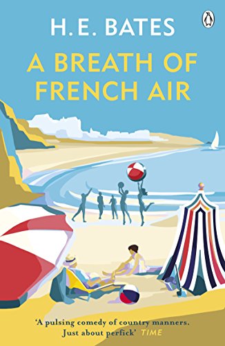 Book cover: "A Breath of French Air" with beach scene illustration.