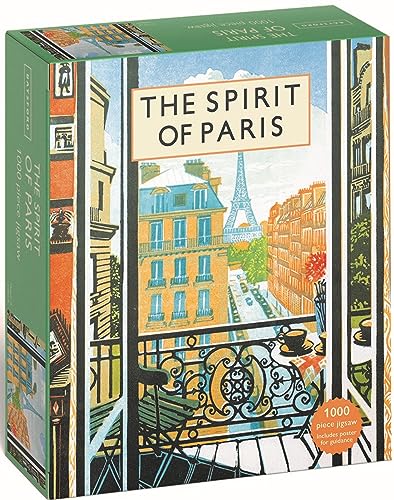 Puzzle box depicting a Parisian street scene with the Eiffel Tower.