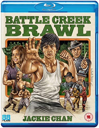 Battle Creek Brawl" Blu-ray cover featuring Jackie Chan and fighting figures.