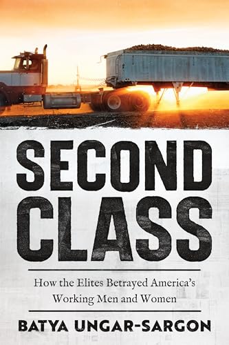Book cover with a truck, golden fields, and bold text: "SECOND CLASS.